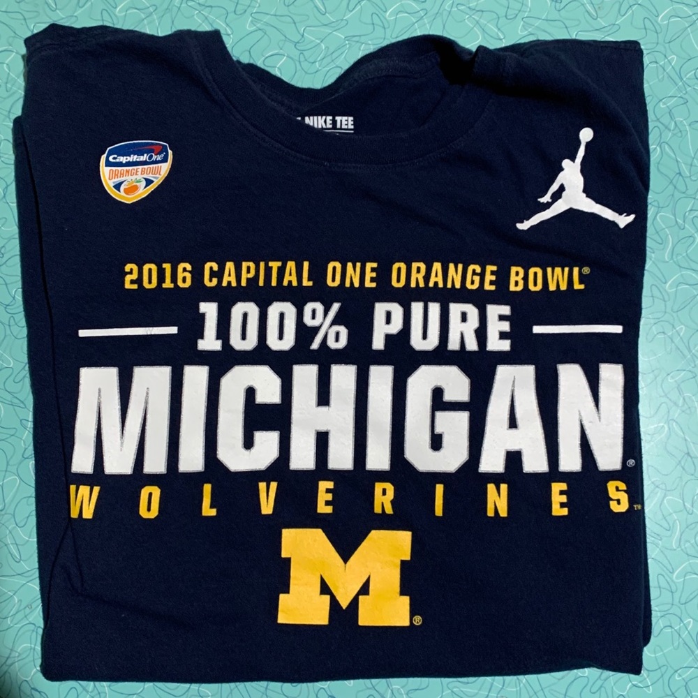 U of Michigan orange bowl t shirt
